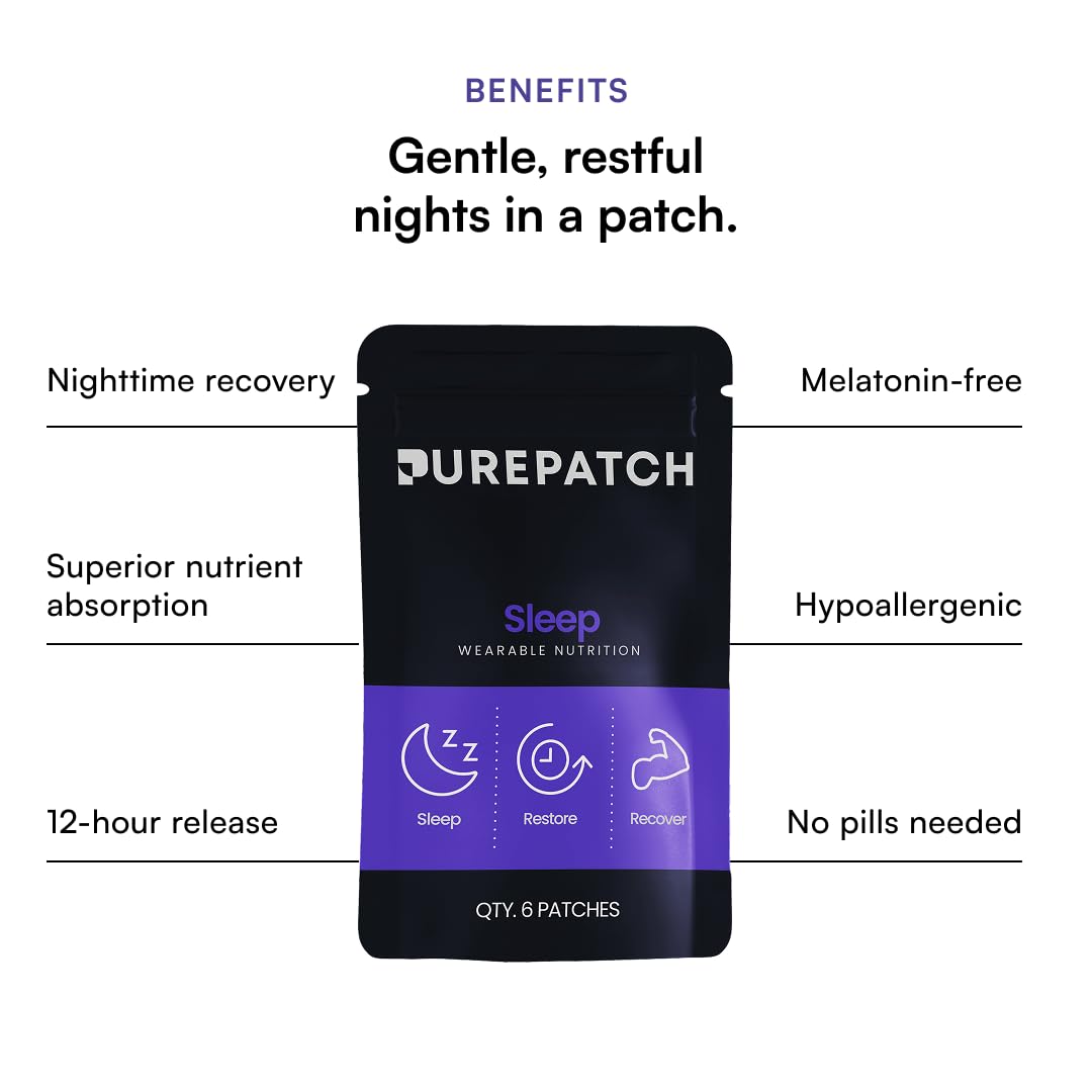 Pure Patch Sleep Patch USA-made packaging highlighting gluten-free formulation.