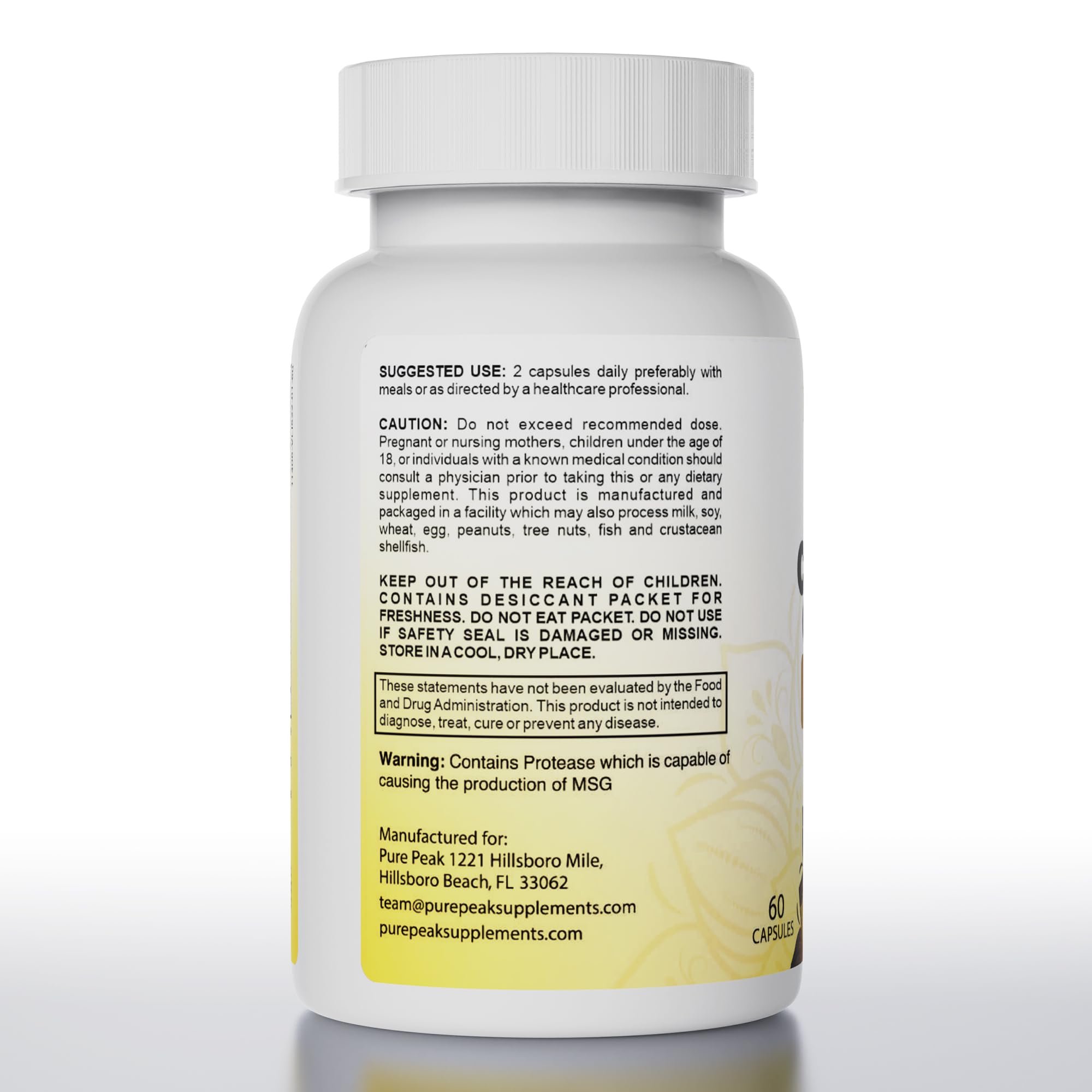 Pure Peak Candida Cleanse herbal blend emphasizing natural ingredients for digestive support.