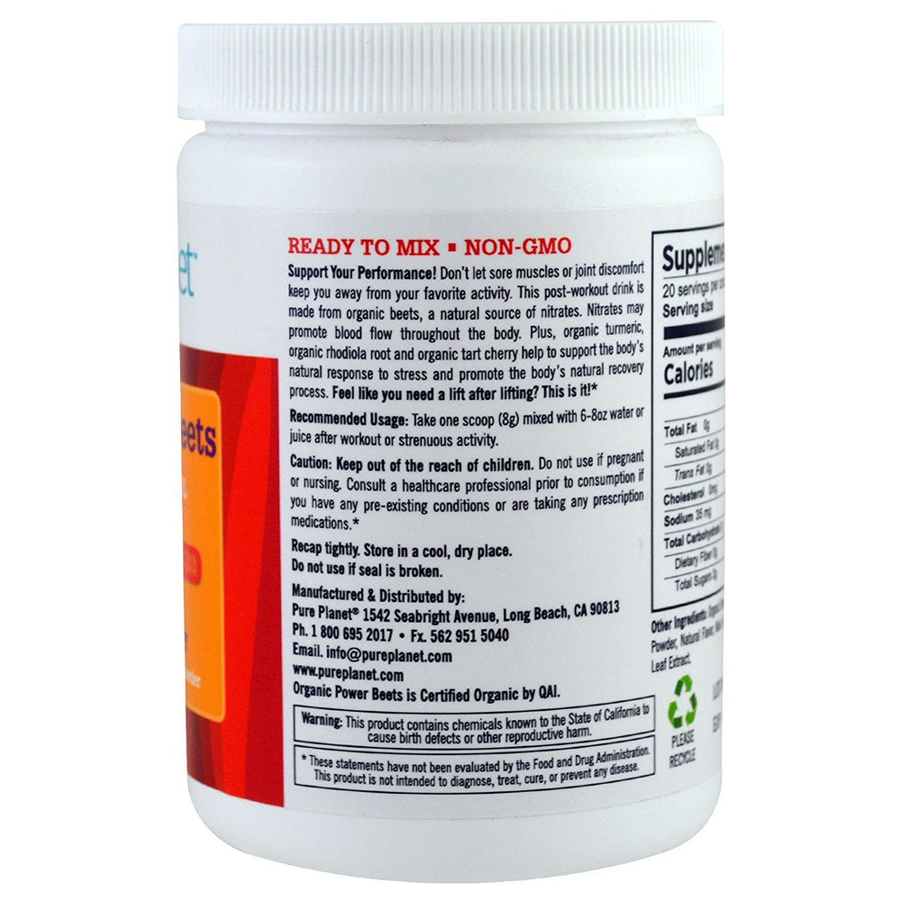 Pure Planet Power Beets Berry Burst scoop ready for quick focus during workouts.