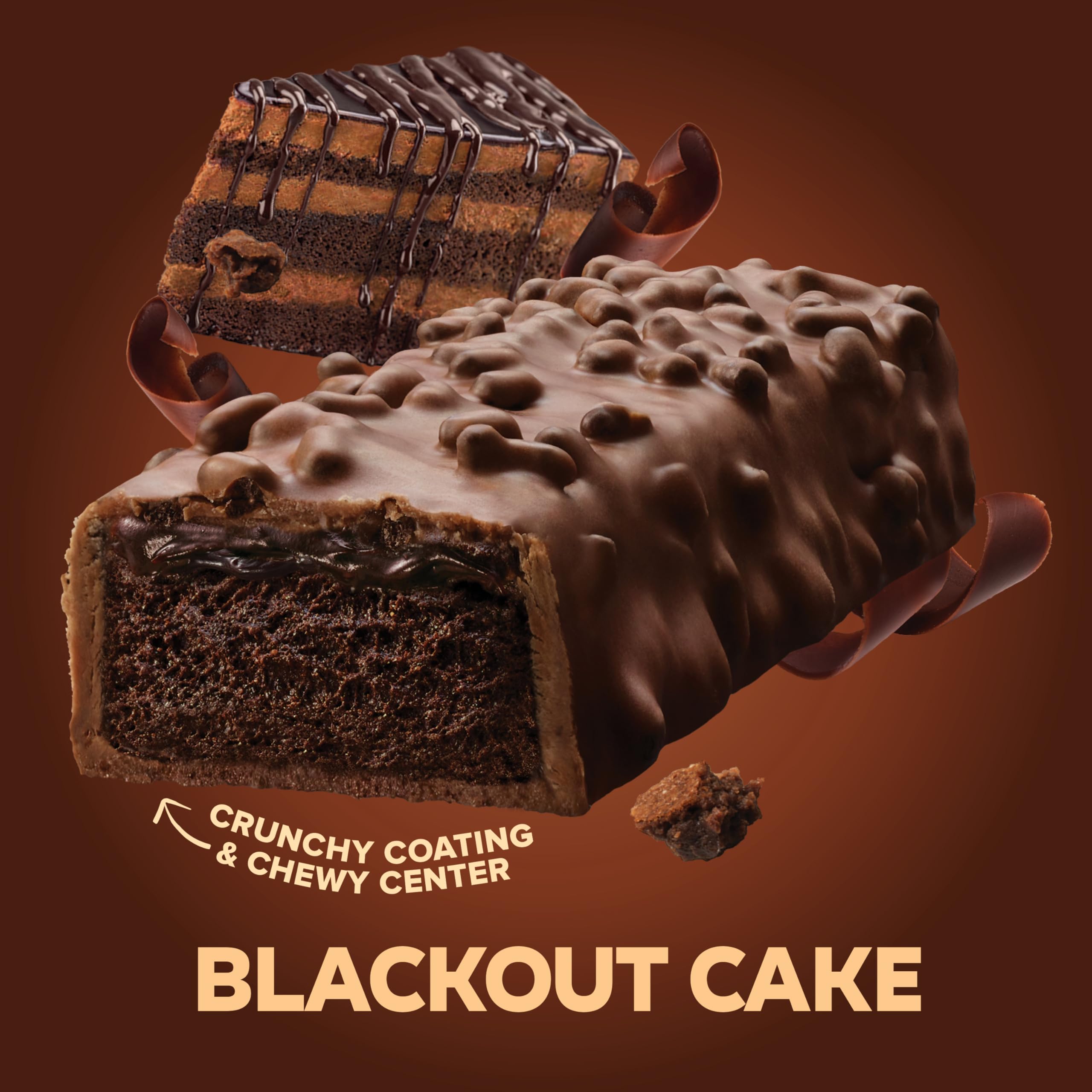 Coating and crunch topping deliver indulgent texture on AMMMAZE bar.
