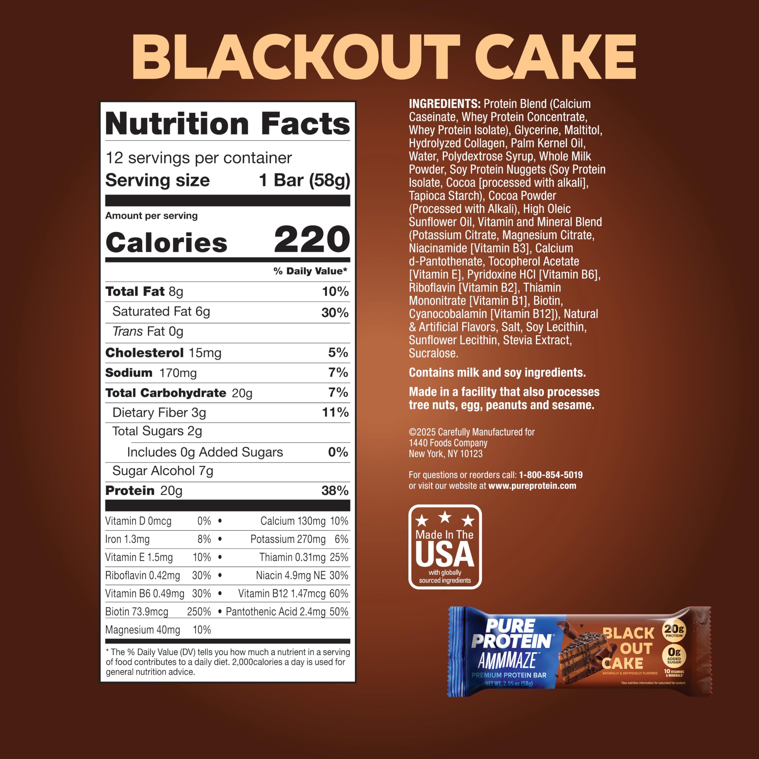 AMMMAZE Blackout Cake bar fudgy center for post-workout fueling.