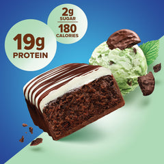 Pure Protein Chocolate Mint Cookie Bar close-up mint detail highlighting refreshing flavor.