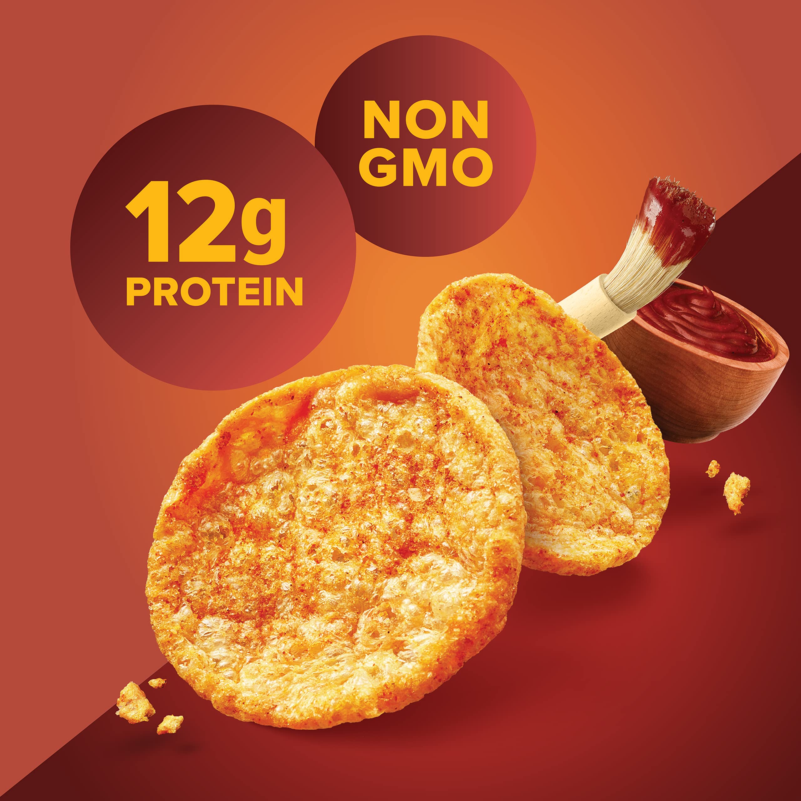 Pure Protein Popped Crisps close-up highlights airy, crunchy texture and real flavor.