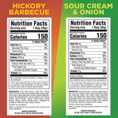 Pure Protein Popped Crisps Sour Cream & Onion box reveals savory crunch with 12g protein per serving.