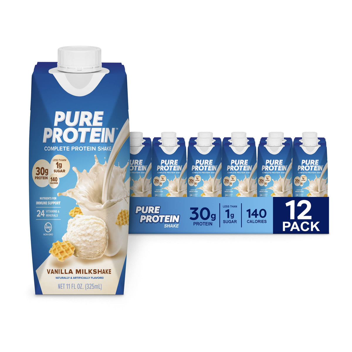 Pure Protein Vanilla Shake bottle ready-to-drink for lean muscle support.