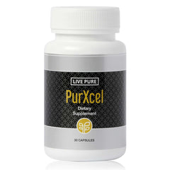 PURE PurXcel bottle front view with capsules for skin and joint support.
