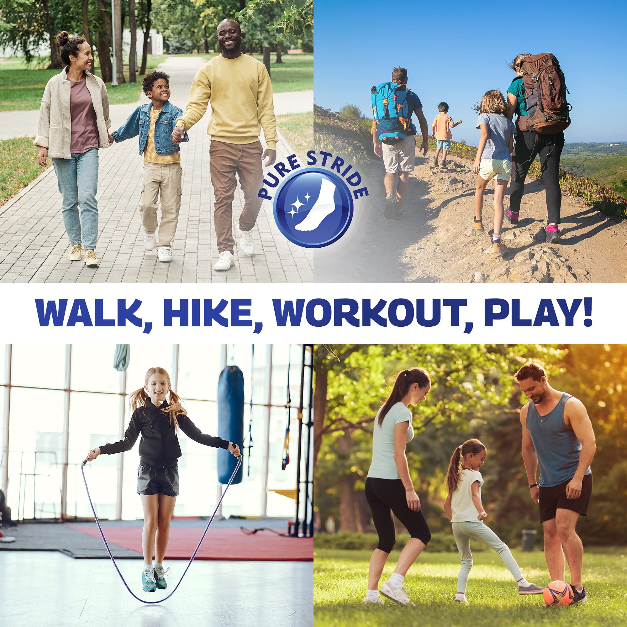 Pure Stride Kids Orthotics in shoes support arch stability.