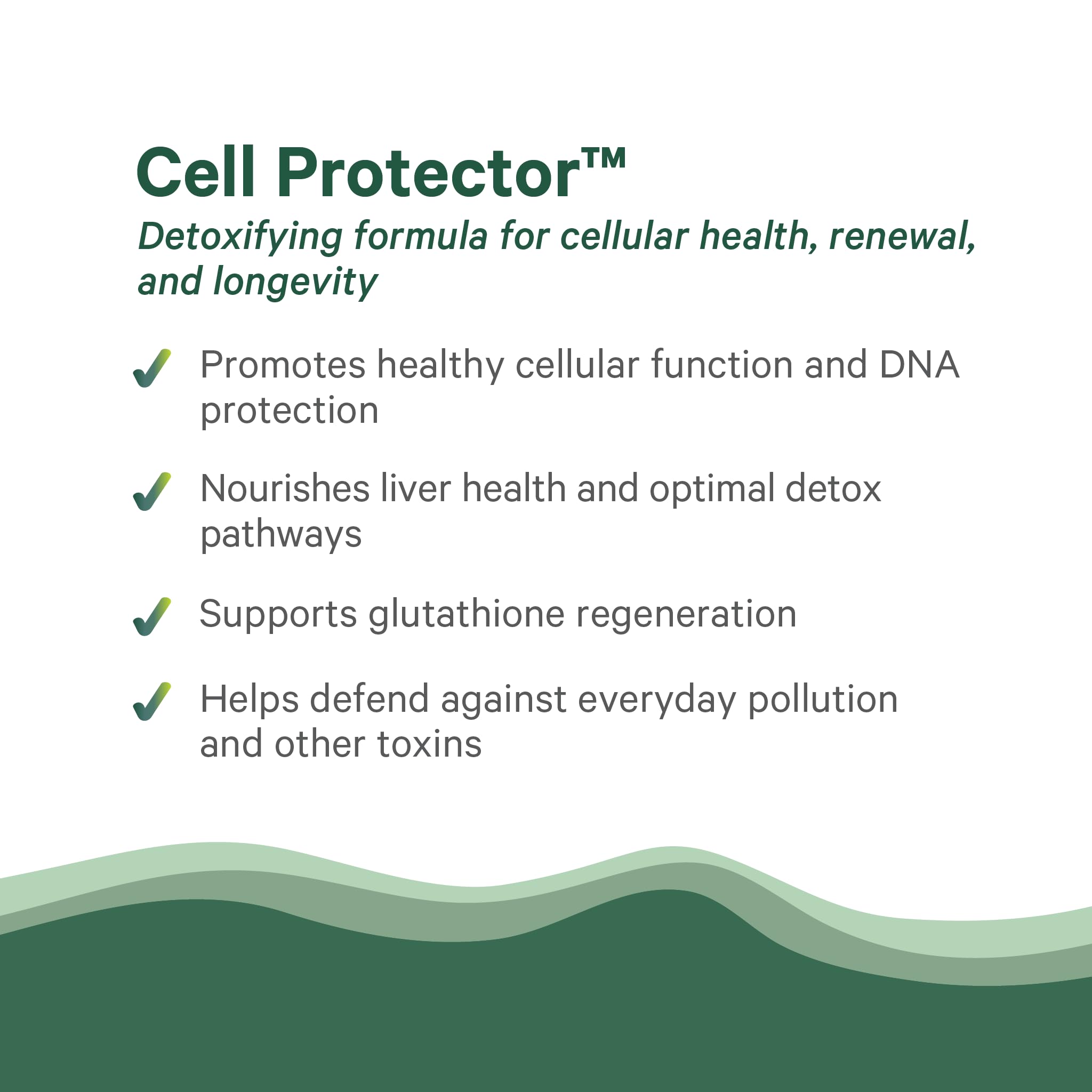 PURE SYNERGY Cell Protector ingredients glass featuring cruciferous vegetables and selenium.