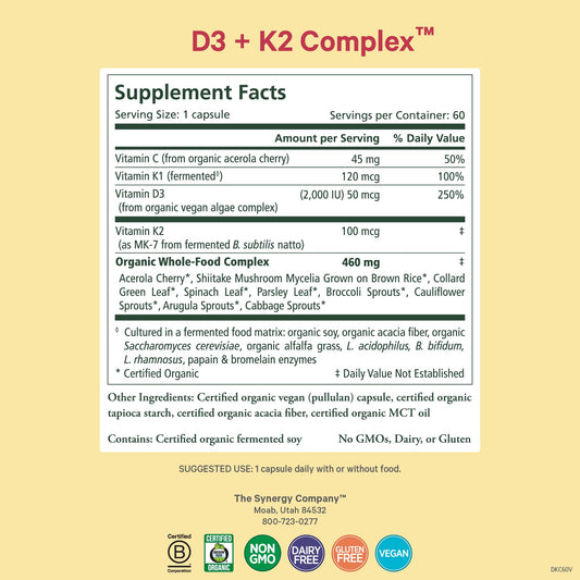 Pure Synergy D3 K2 capsules close up for daily wellness