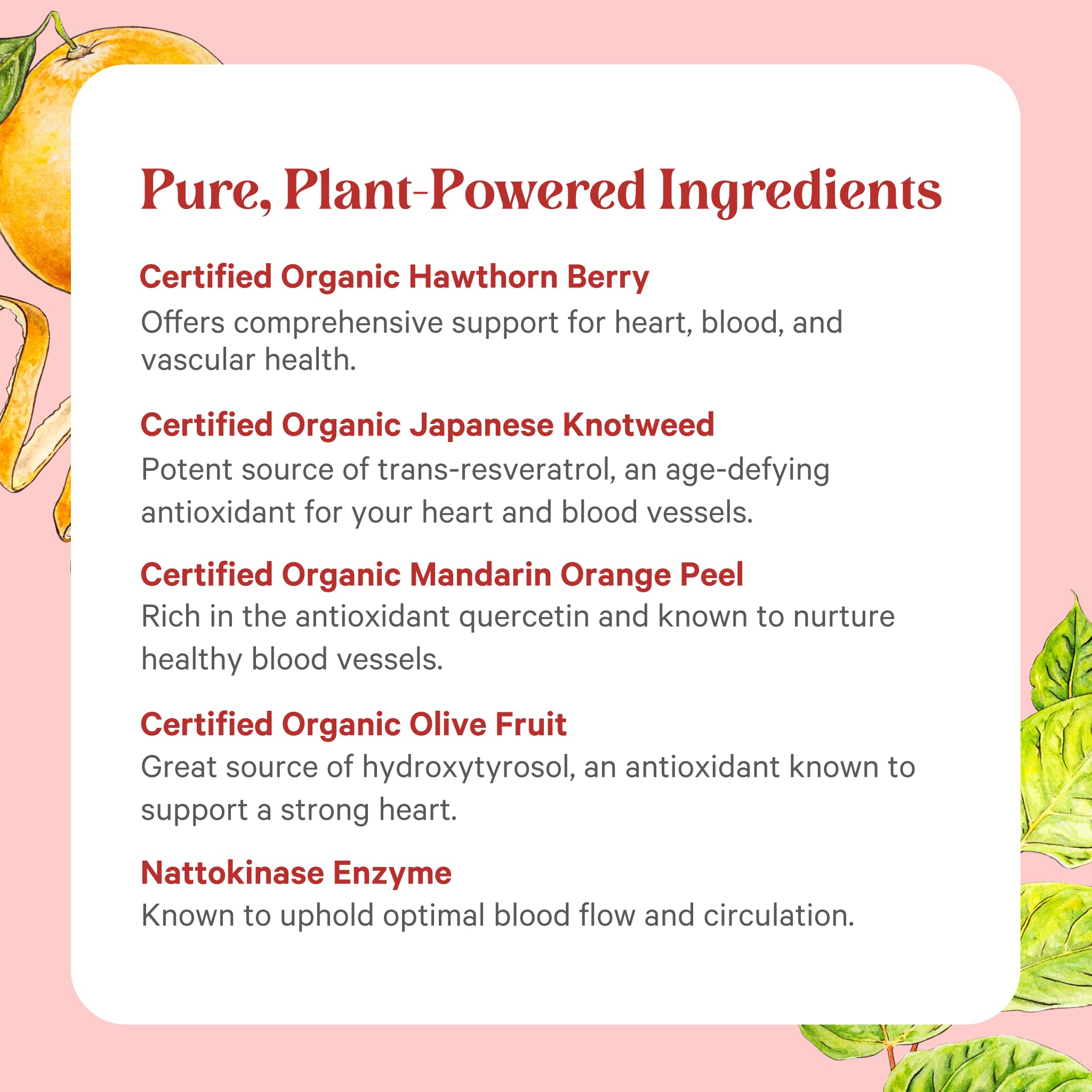Pure Synergy Heart Protector label-detail image communicates clean organic ingredients for daily use.