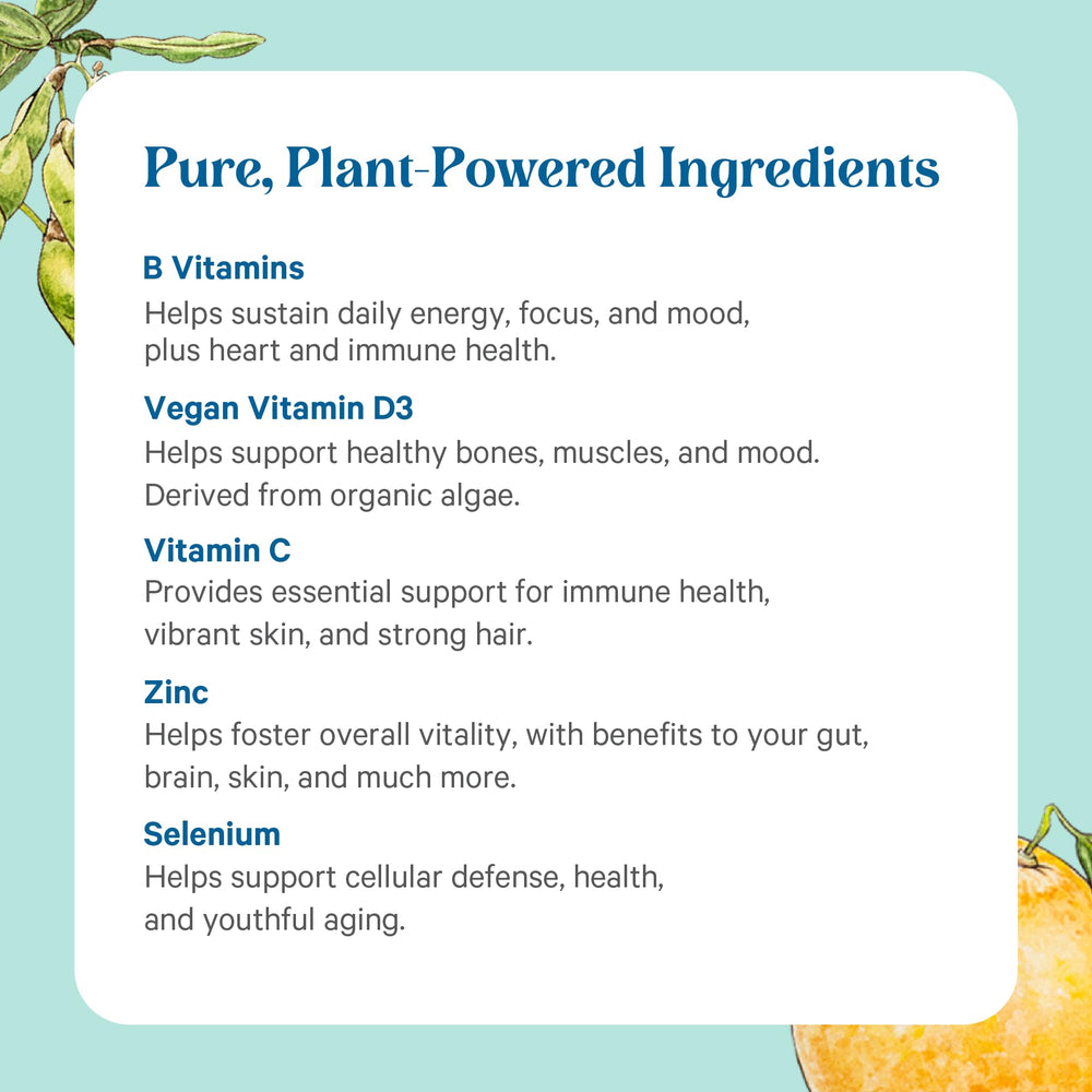 PURE SYNERGY Multi-Vita-Min gluten-free and dairy-free formula on label