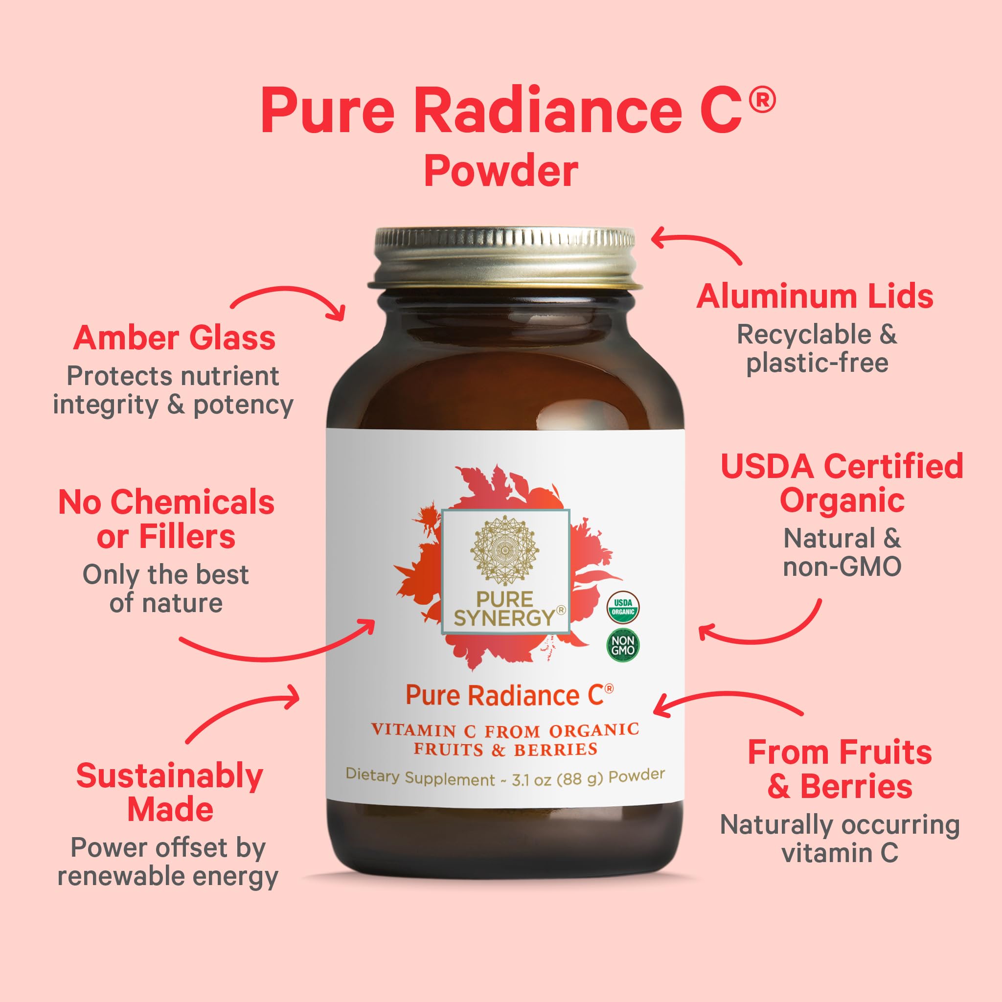 Pure Synergy Pure Radiance C powder scoop for daily dose serving