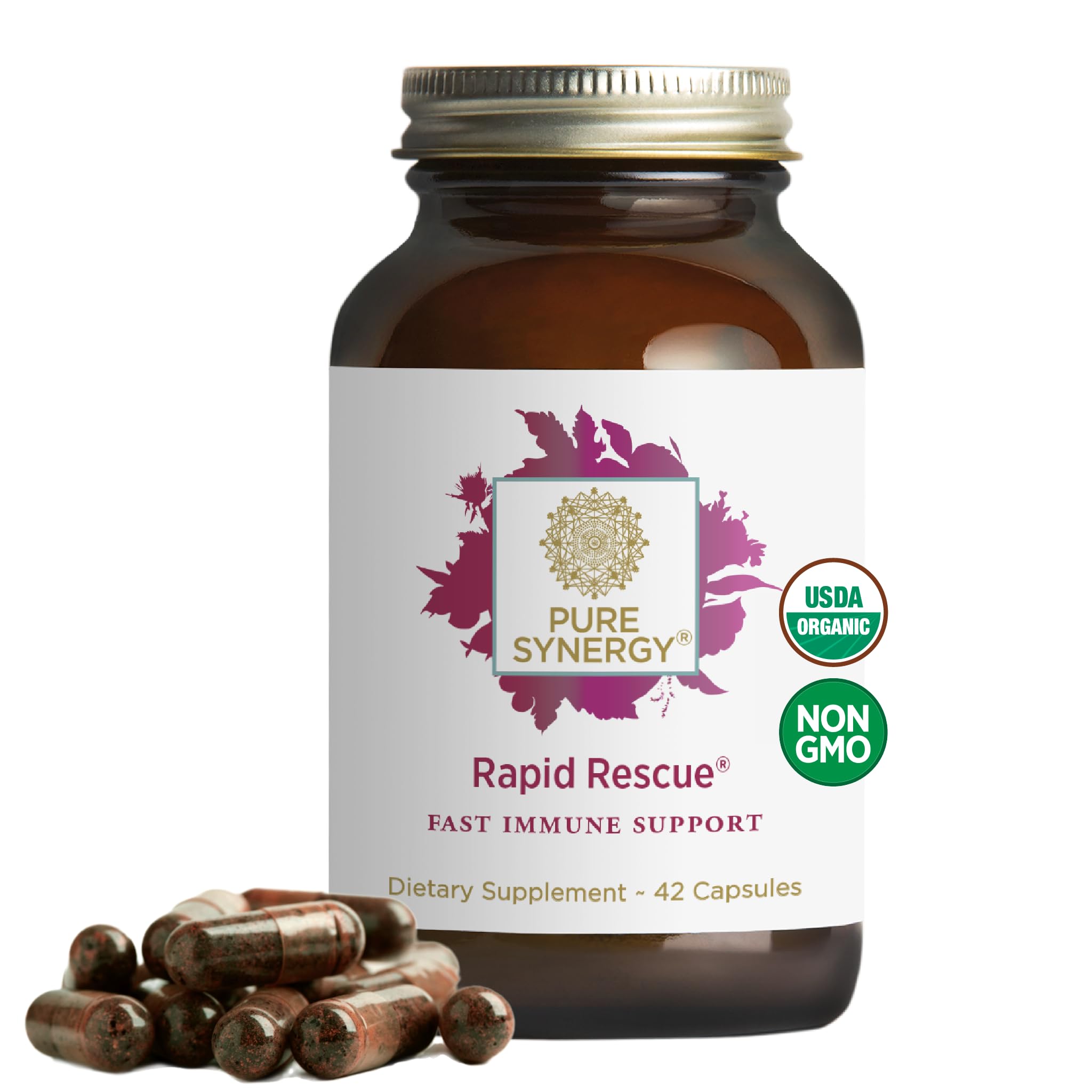 PURE SYNERGY Rapid Rescue bottle ready for on-the-go immune support