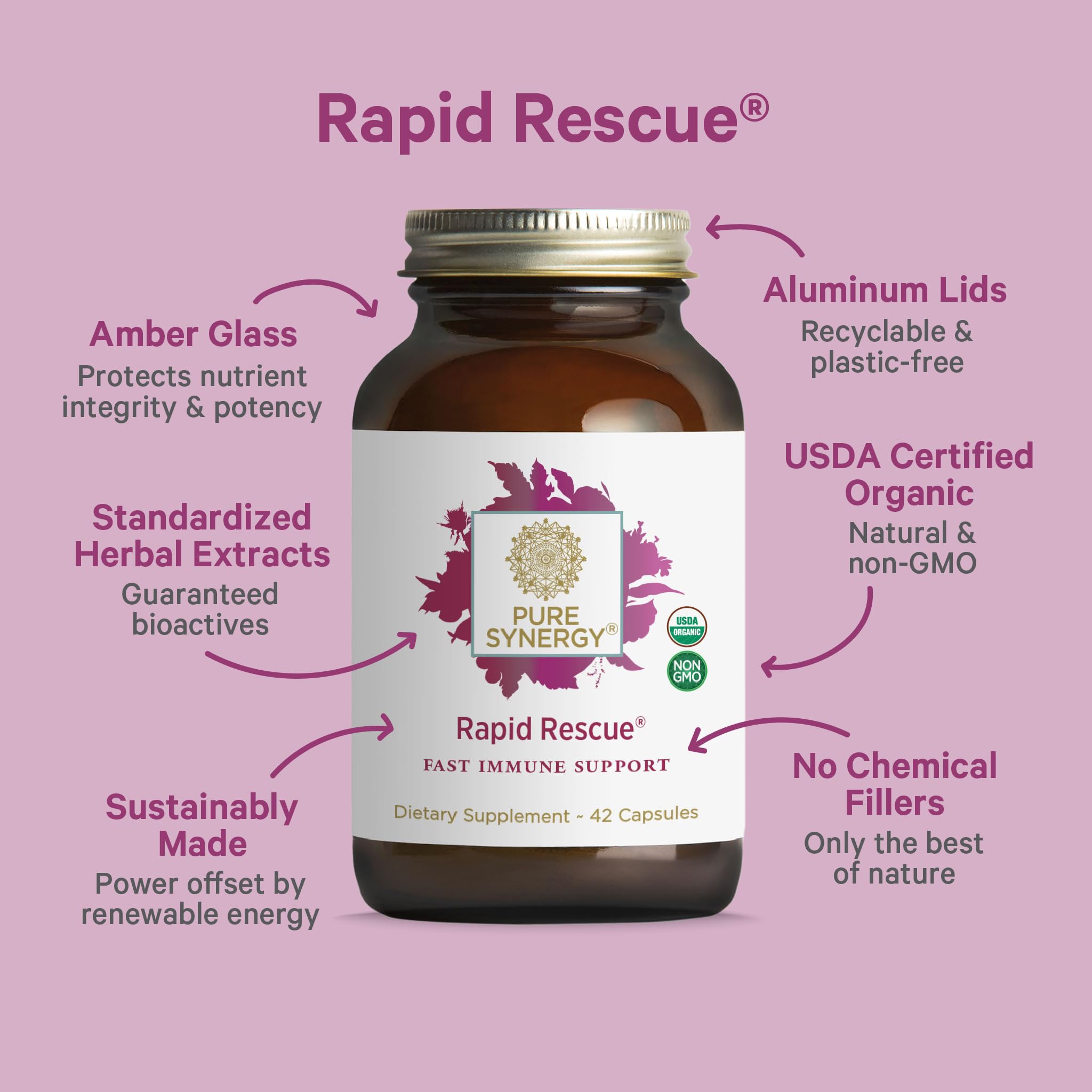 Ingredients view showing echinacea and elderberry in the Rapid Rescue formula