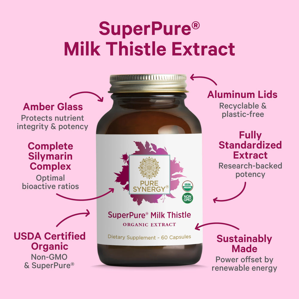Pure Synergy label close-up showcasing organic certification
