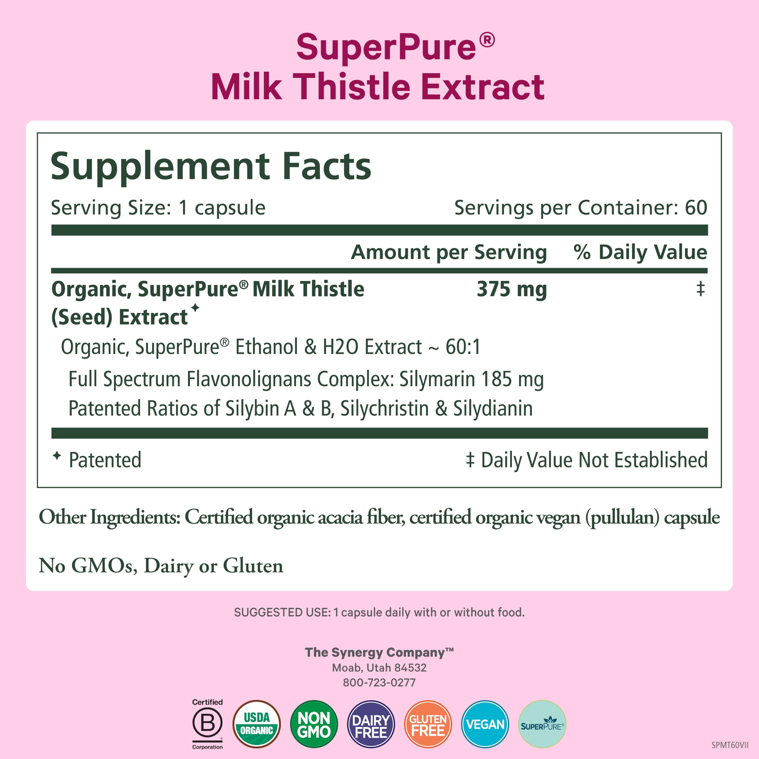 Pure Synergy capsules close-up highlighting organic ingredients for daily liver wellness