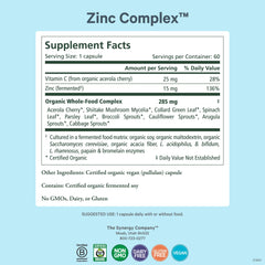 Close-up of Pure Synergy Zinc Complex capsules.