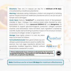 Pure Therapro Rx Acute Injury label highlights collagen-focused ingredients for tendons.