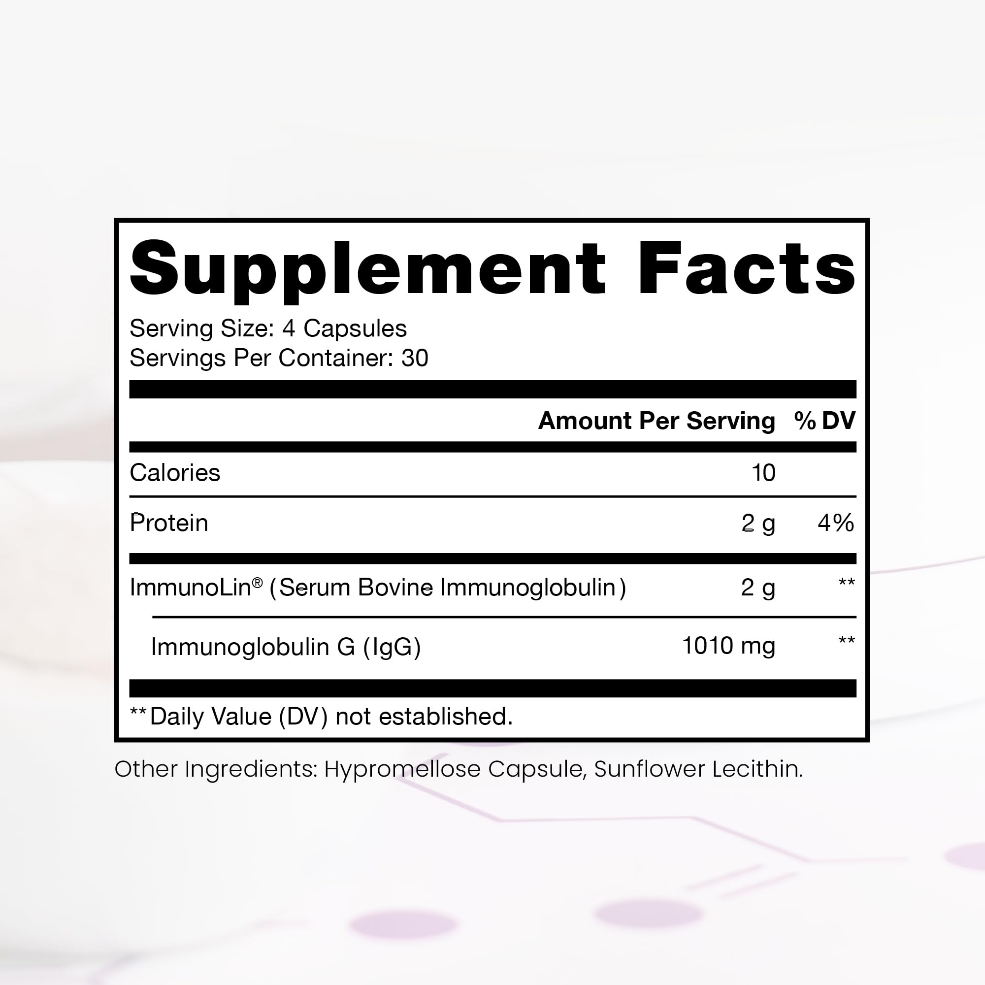 Pure Therapro Rx Elite IgG Immunolin capsules for daily gut and immune support