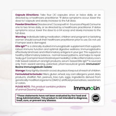 Close-up label on Pure Therapro Rx Elite IgG Immunolin highlights high IgG content