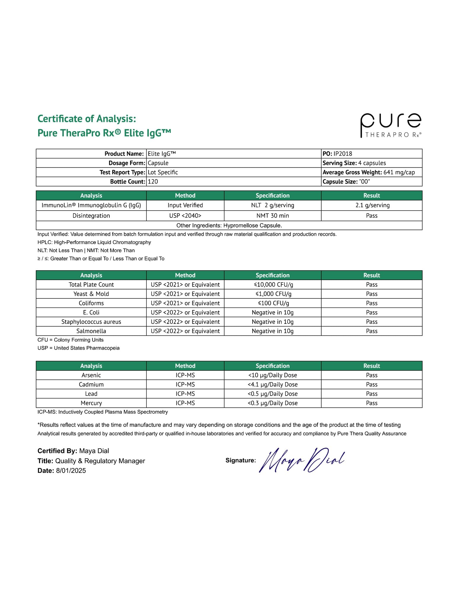 Lifestyle scene showing daily use of Pure Therapro Rx IgG for gut support
