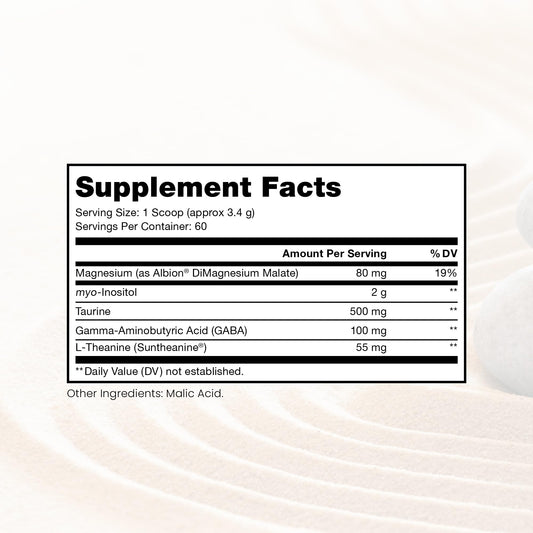 Pure Therapro Rx Just Relax bottle back highlights mood support ingredients.