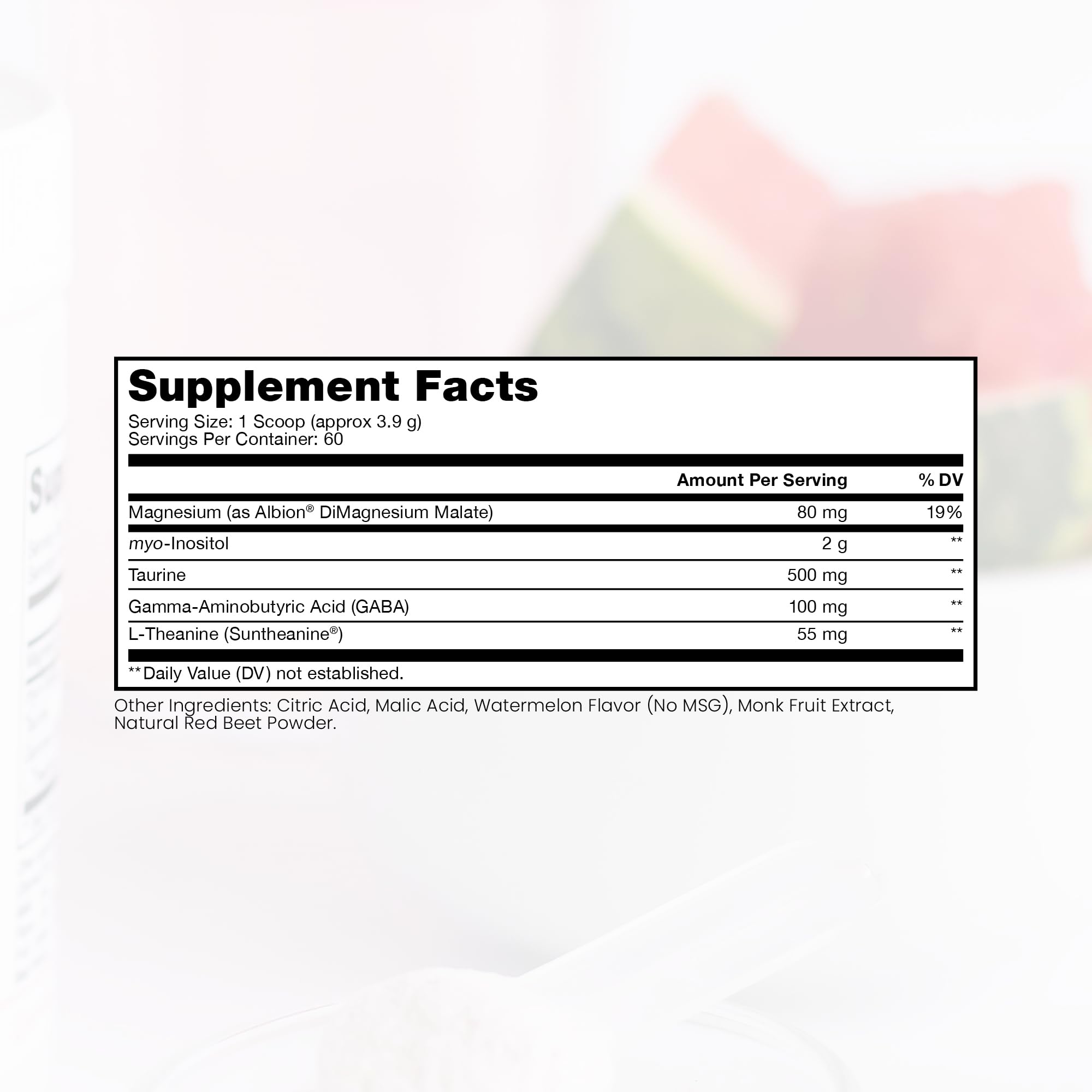 Pure Therapro Rx Just Relax Watermelon label highlights ingredients and sensory appeal