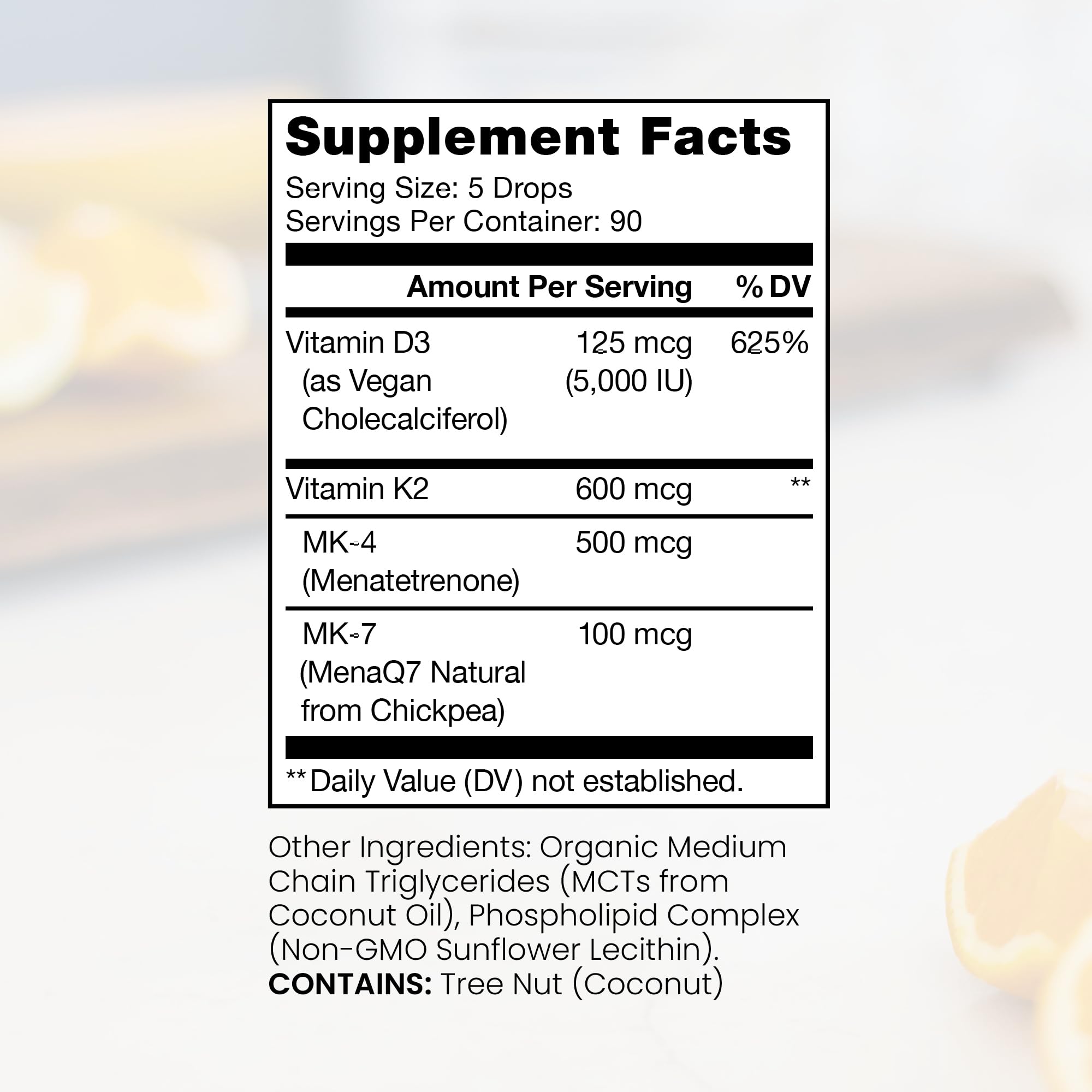 Lab-tested purity label on Pure Therapro Rx D3 + K2