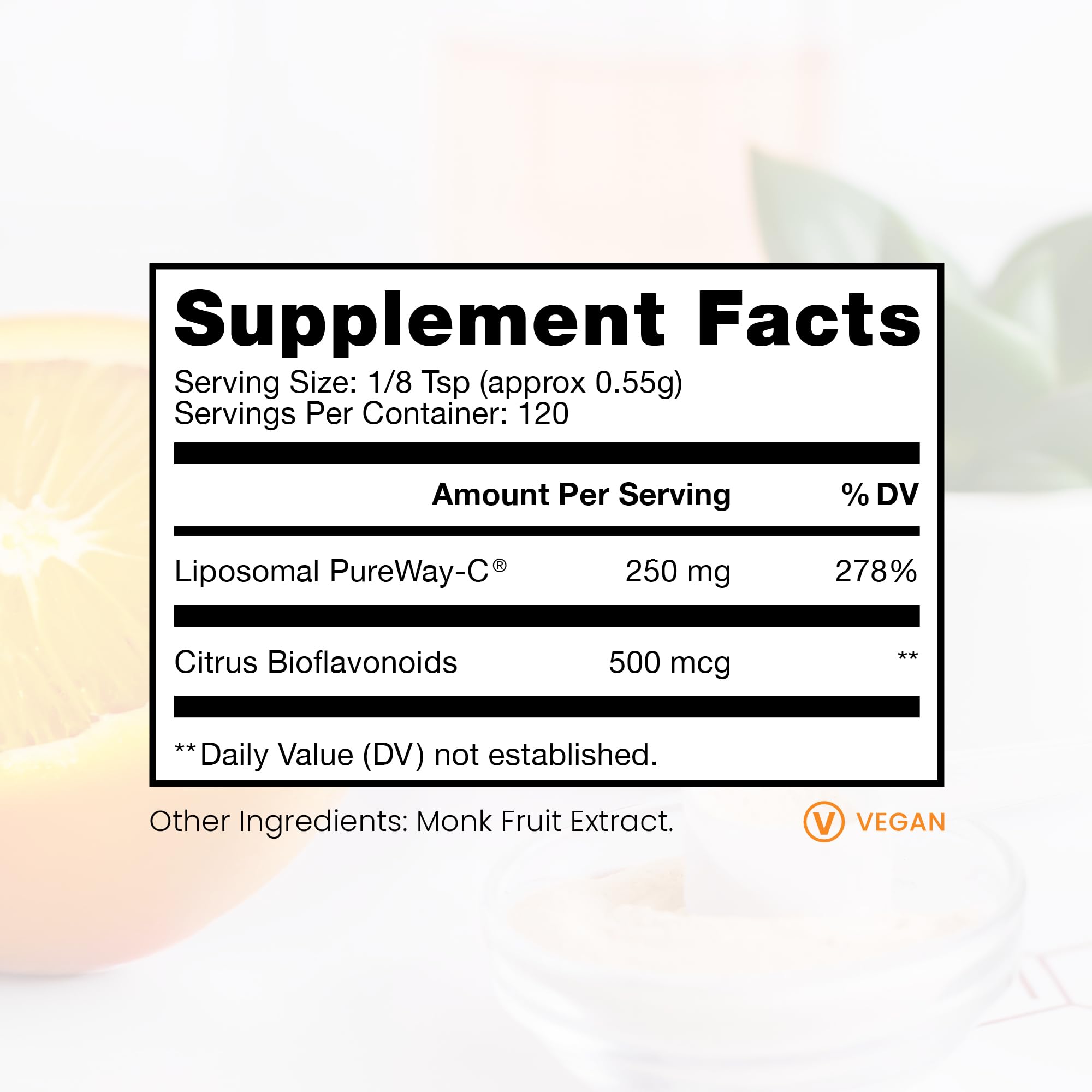 Scoop of liposomal vitamin C added to water for quick, bioavailable daily intake by Pure Therapro Rx.