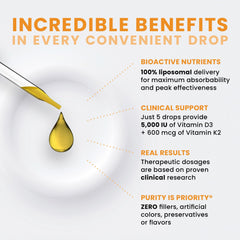Three-month supply display for liposomal D3 K2 product