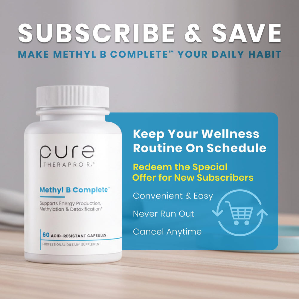 Pure Therapro Rx Methyl B Complete capsules close-up for energy support