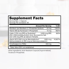 Pure Therapro Rx Methyl B Complete label details showing 5-MTHF