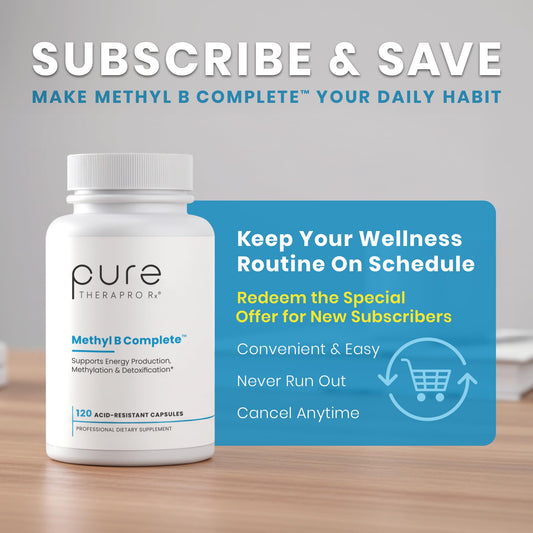 Pure Therapro Rx methylated B complex capsules close-up showing form.