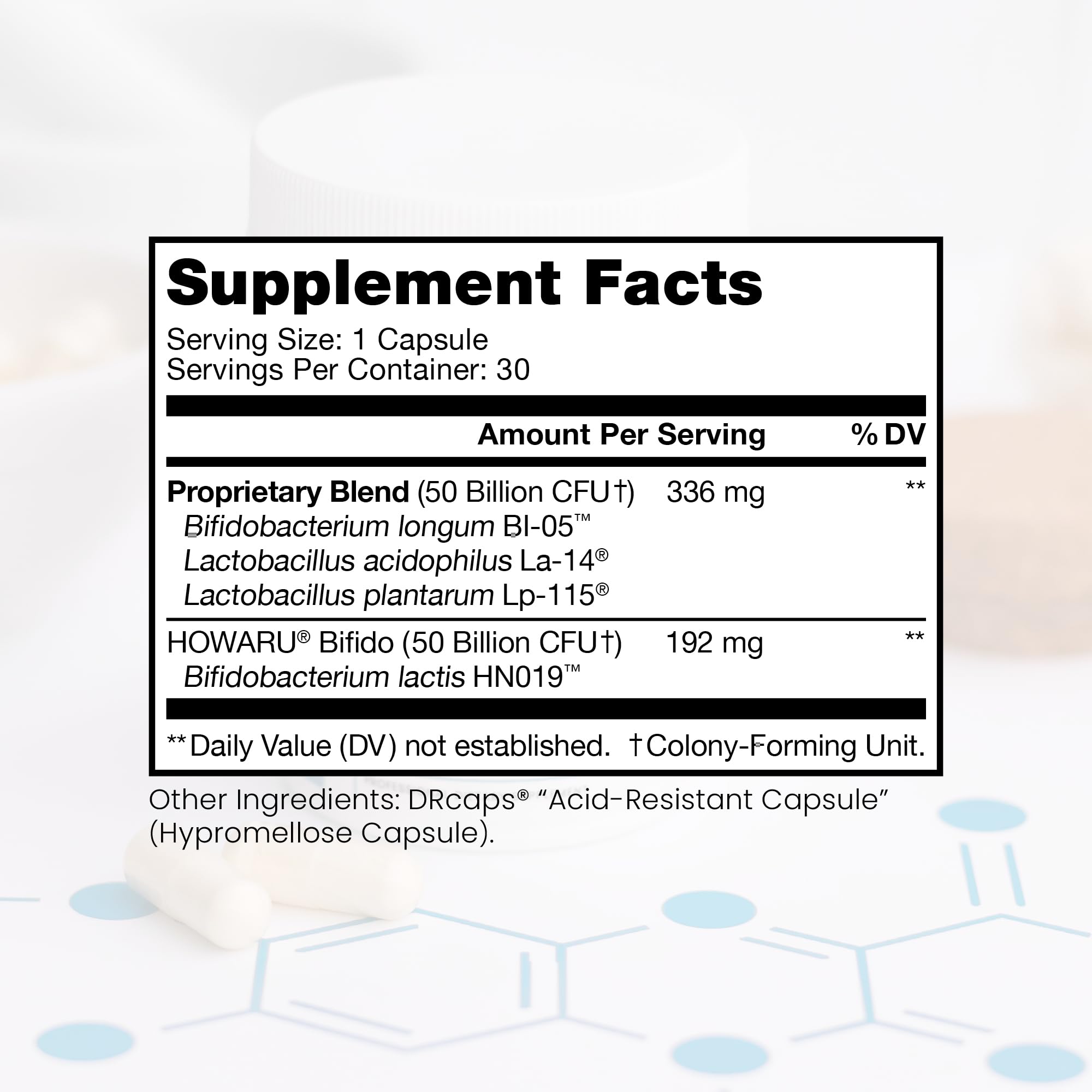 Pure Therapo Rx Power Probiotic 100B capsules ready to swallow on the go