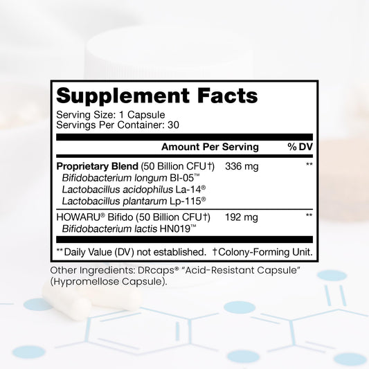Pure Therapo Rx Power Probiotic 100B capsules ready to swallow on the go