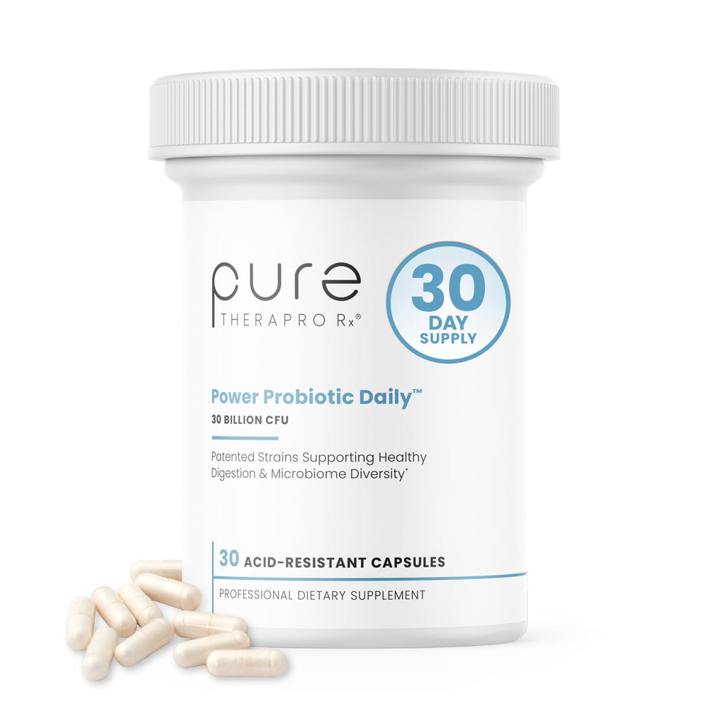 Pure Therapro Rx Power Probiotic Daily bottle front for daily freshness and easy use.