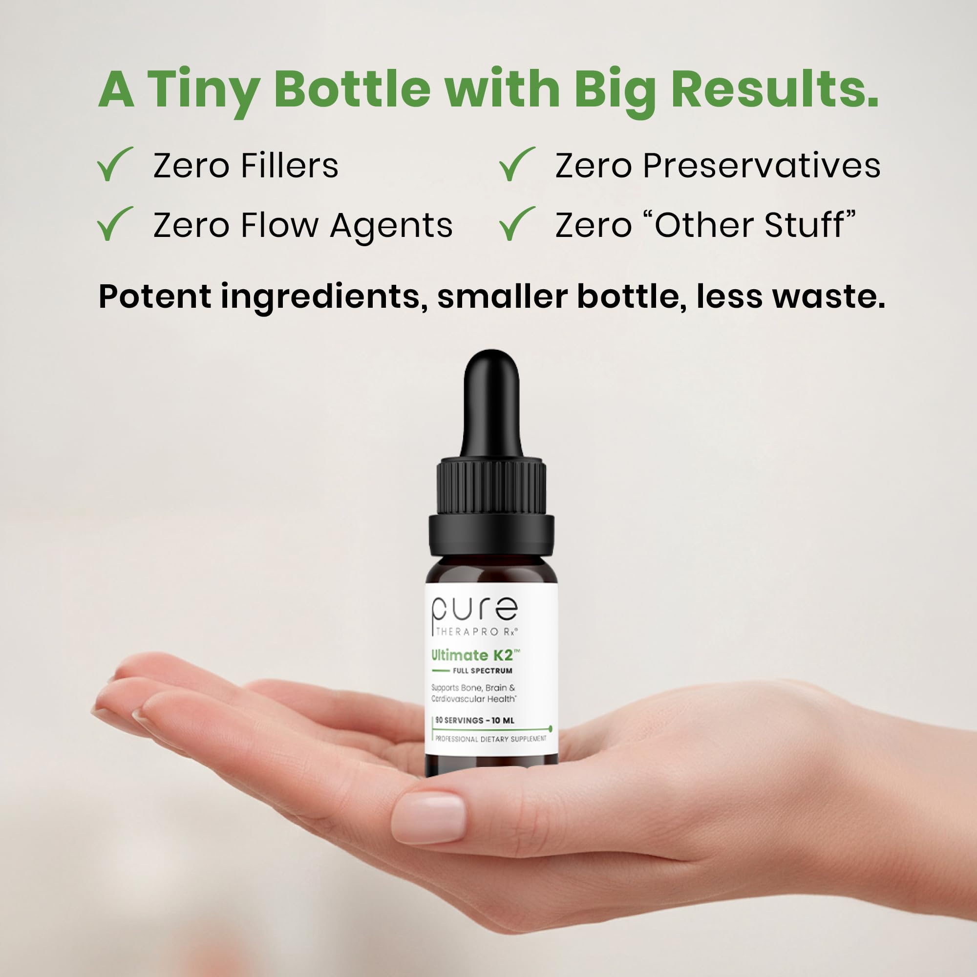 Pure Therapro Rx Ultimate K2 drops amber liquid signals premium liposomal formula