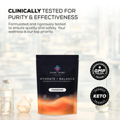 Pure Tribe sachets dissolving easily in water during hot days