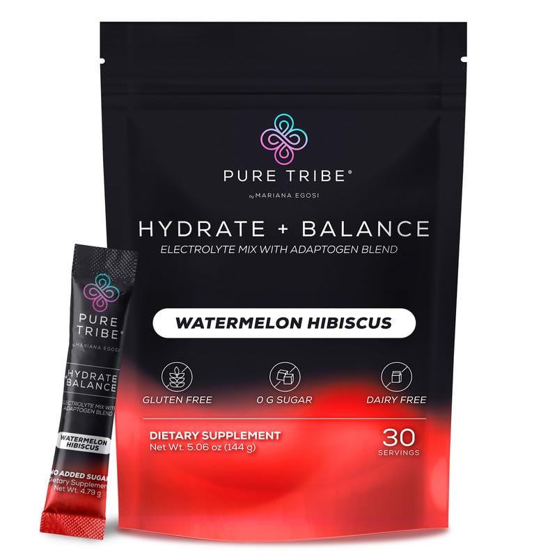 Pure Tribe hydration packets in packaging, ideal for on-the-go hydration.