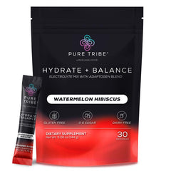 Pure Tribe hydration packets in packaging, ideal for on-the-go hydration.