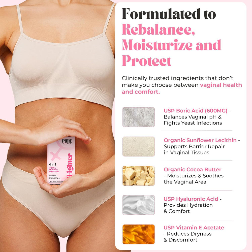 PURE WOMAN vaginal suppository closeup for smooth insertion and comfort