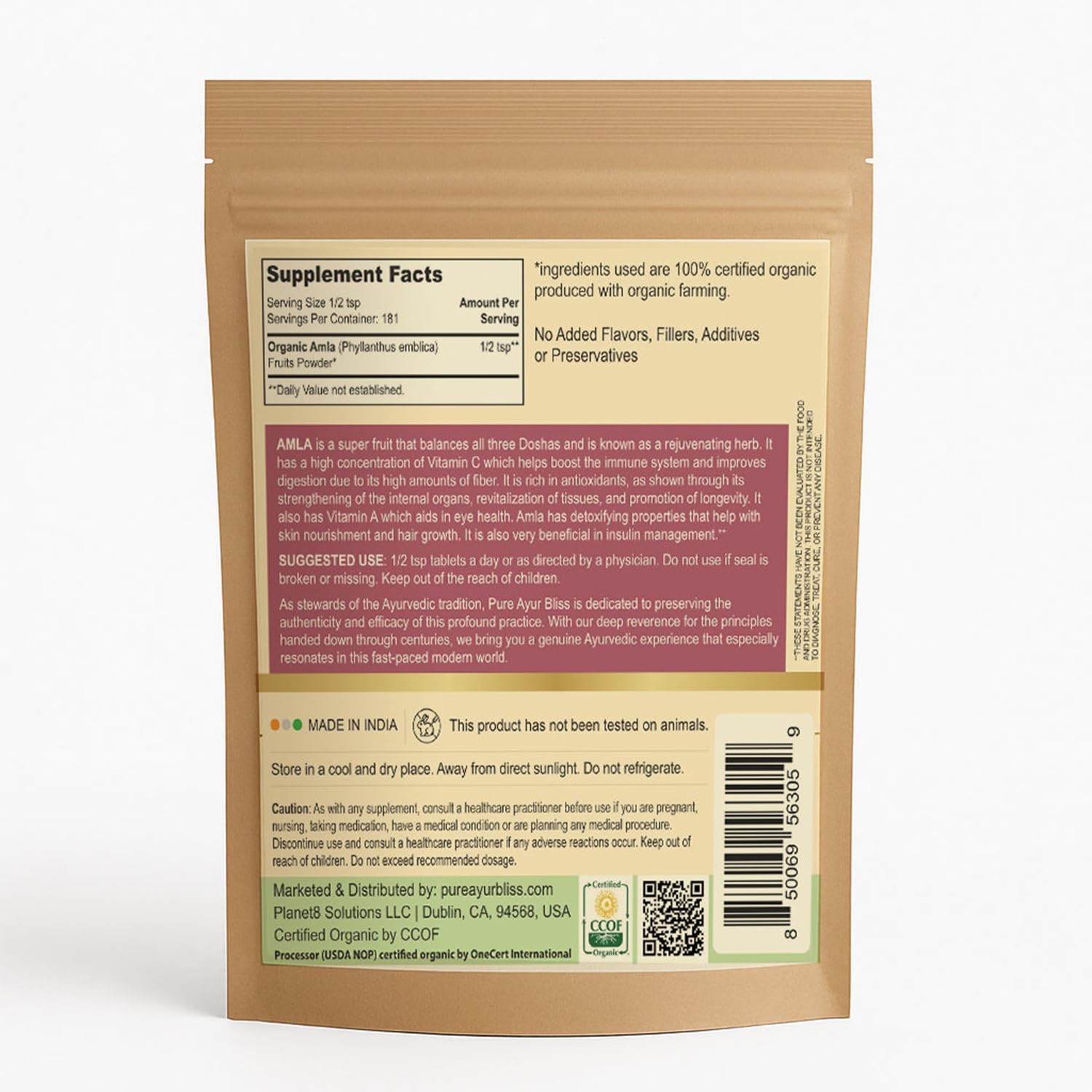 PureAyurbliss amla powder used in hair-care routines for vitality