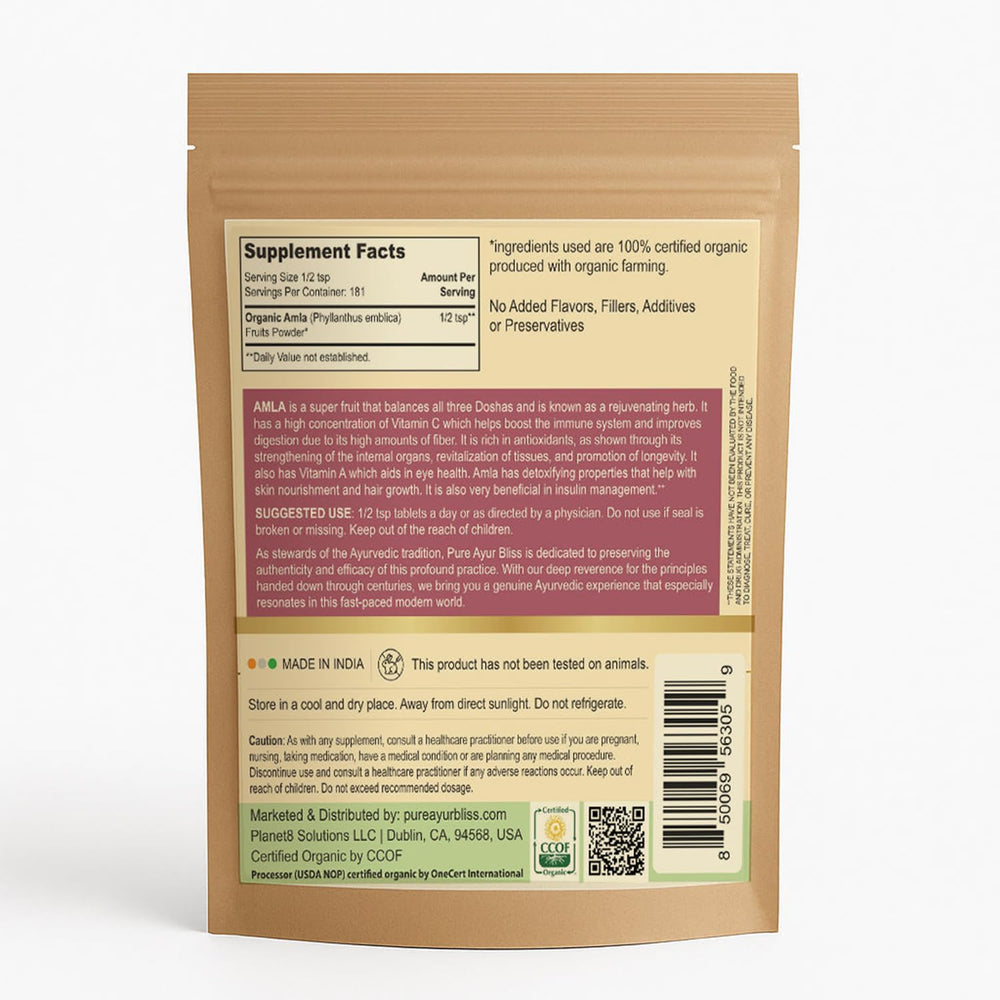 PureAyurbliss amla powder used in hair-care routines for vitality