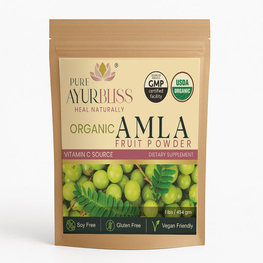 PureAyurbliss amla powder jar for daily nourishment