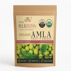 PureAyurbliss amla powder jar for daily nourishment