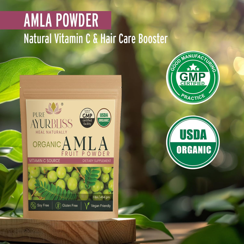 PureAyurbliss amla powder with scoop for precise daily use