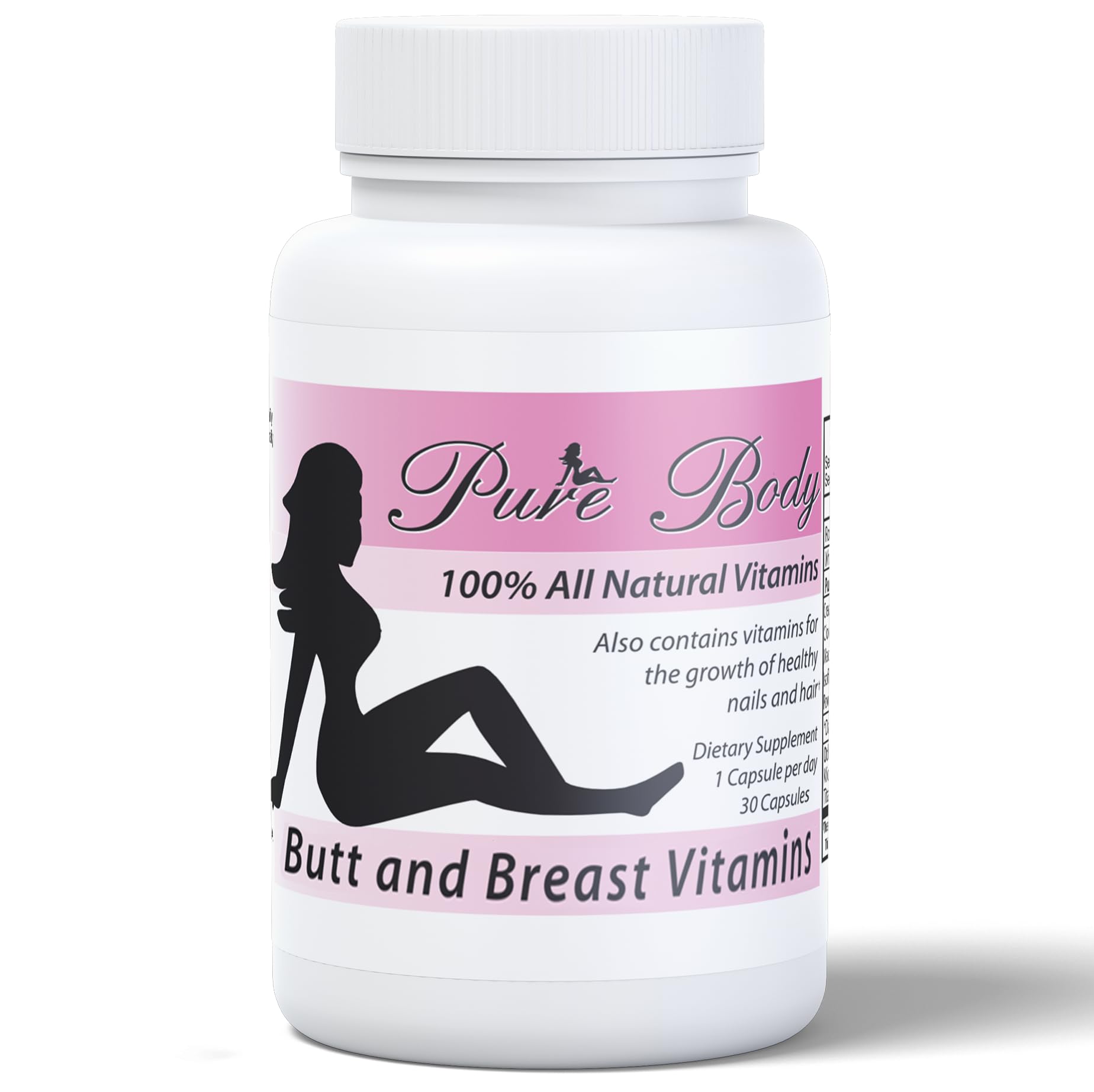 PureBody Vitamins bottle front view for daily body contour support