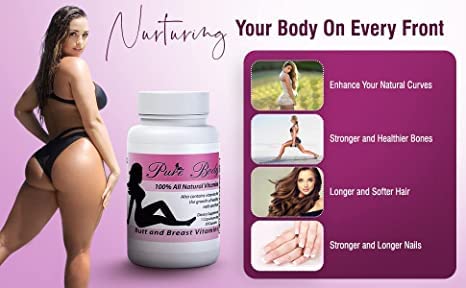 PureBody Vitamins butt and breast pills close-up for contour goals