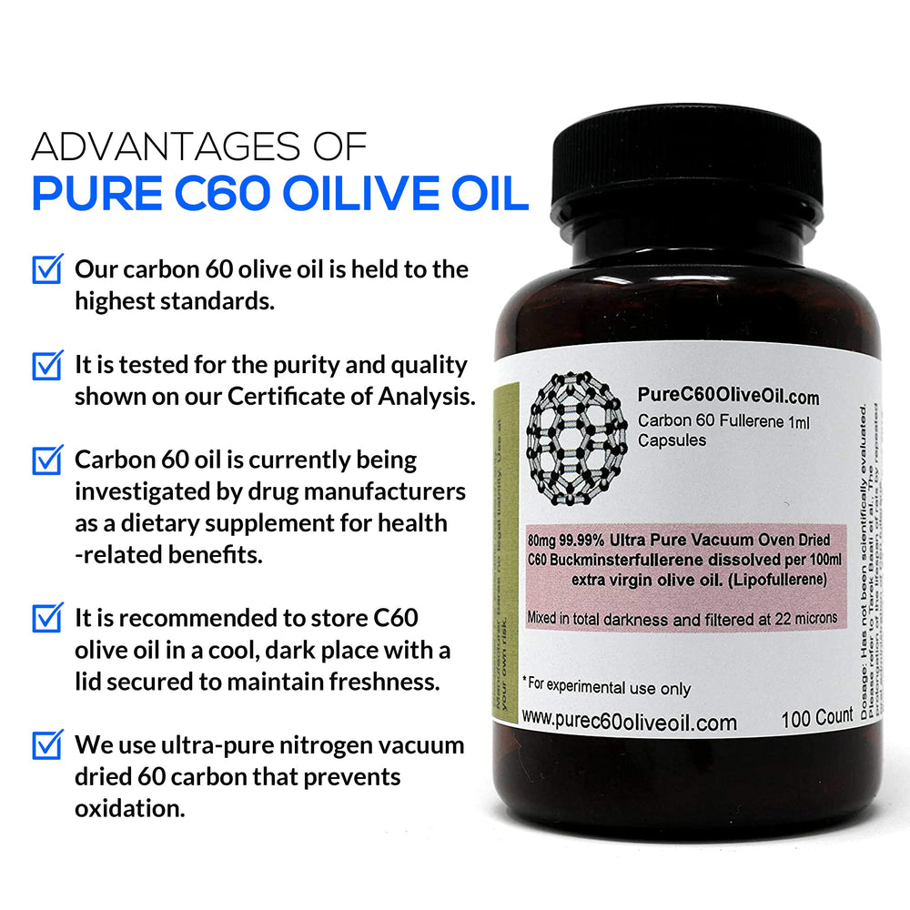 PureC60OliveOil label-polyphenol highlights olive oil base.