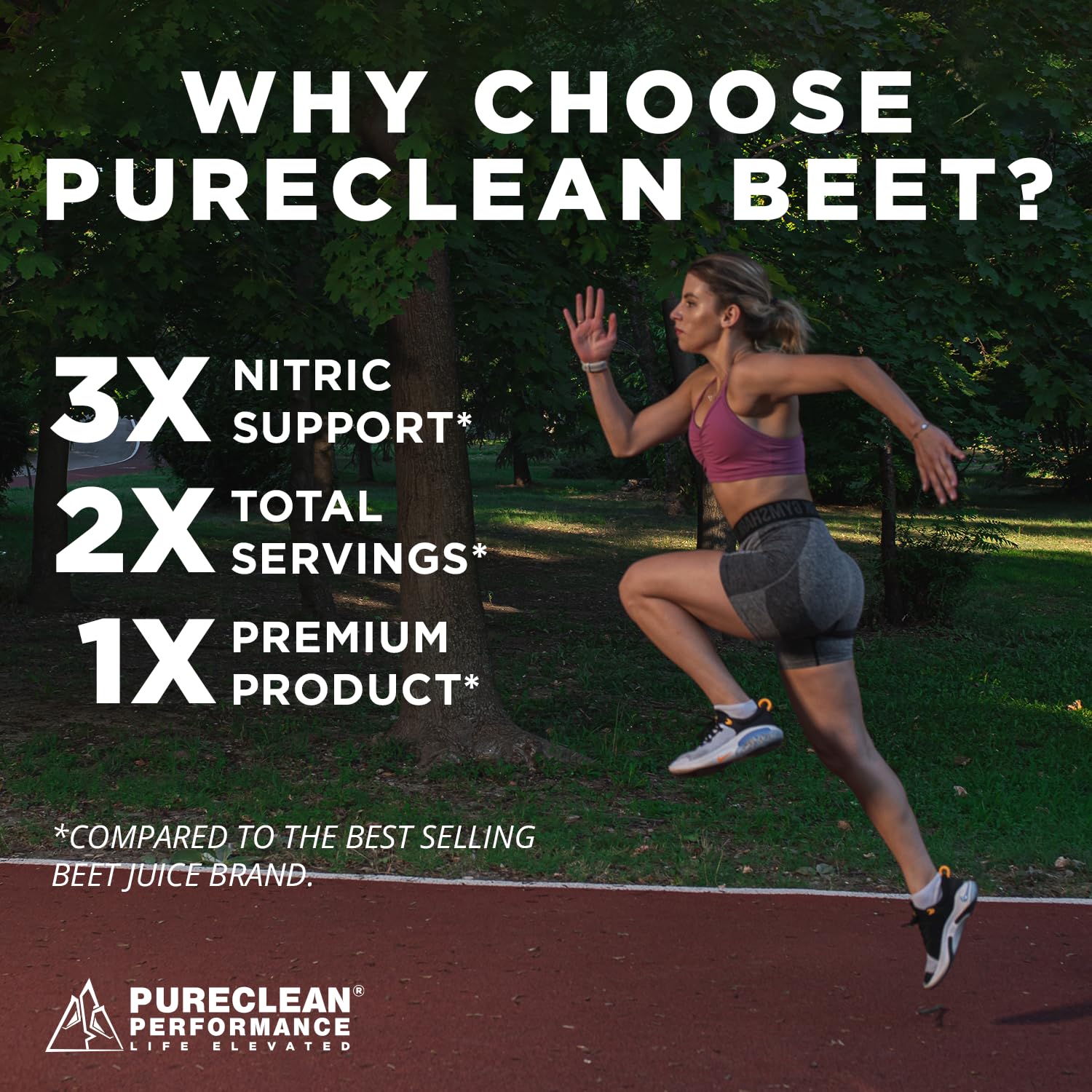 PureClean Beet Premium Juice Powder nutrition facts showing minerals and vitamins